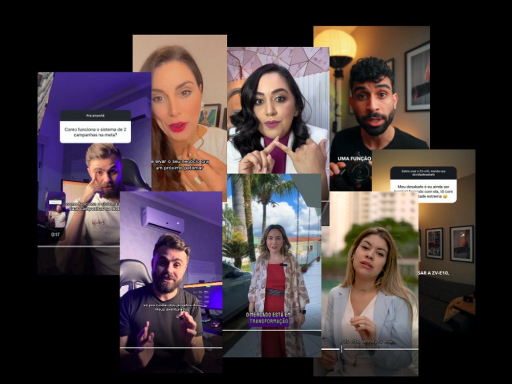 Grade de criativos em vídeo